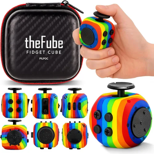 PILPOC - Cubo para la ansiedad theFube. Cubo para la ansiedad de alta calidad con funda de transporte exclusiva, duradero, que alivia el estrés y la