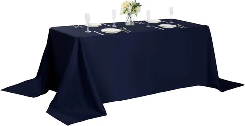 Miniatura 117 de Cupuamon - Mantel rectangular de 60 x 84 pulgadas, tela de poliéster lavable para decoración de bodas, fiestas, cenas y banquetes