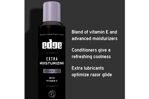 Miniatura 6 de Edge Gel de afeitado extra hidratante con vitamina E, gel de afeitado para hombres que hidrata, protege y calma para ayudar a reducir la irritación