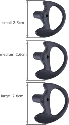 Miniatura 2 de Molde de oreja de radio de dos vías de repuesto de silicona suave para audífonos de tubo de bobina acústica (color negro, 5 pares pequeños)