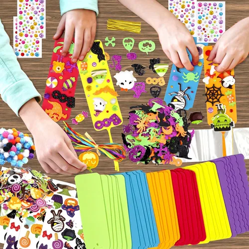 Miniatura 8 de 36 juegos de manualidades de Halloween para niños de 3 a 5 años de espuma de bricolaje de Halloween, kit de manualidades de fiesta de Halloween