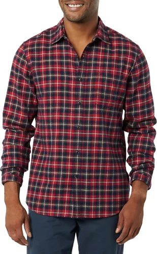 Miniatura 49 de Amazon Essentials Camisas de franela de manga larga para hombre, corte ajustado, a cuadros con botones