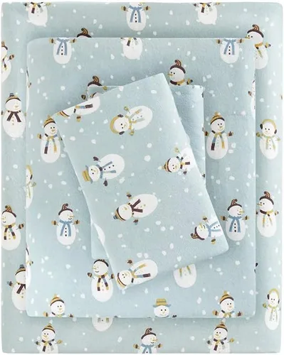 Miniatura 36 de True North by Sleep Philosophy - Sábana de franela acogedora y cálida 100% algodón - Estampado novedoso de animales y estrellas, lindo, ultrasuave