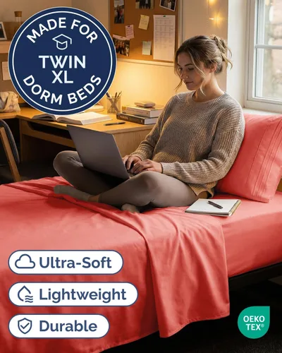 Miniatura 2 de Juego de sábanas de 3 piezas tamaño Twin XL - Sábanas cómodas, transpirables y refrescantes - Ropa de cama de lujo hotelero para mujeres, hombres