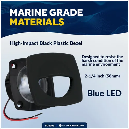 Miniatura 3 de Five Oceans - Luz LED de pasadizo para embarcación, luces LED azules de cortesía marinas, cuadradas para interior de barco, cubierta, cabina