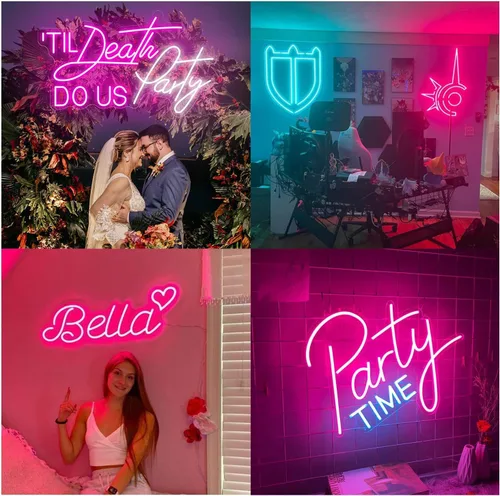 Miniatura 2 de Letreros de neón personalizables para decoración de pared, letreros LED personalizados para dormitorio, salón de uñas, boda, fiesta de cumpleaños