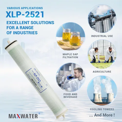 Miniatura 4 de Max Water 2521 Elemento de membrana RO de baja presión extrema-XLP-2521: tamaño de 300GPD 2.5 x 21 pulgadas, bueno para industrial, agrícola, toda