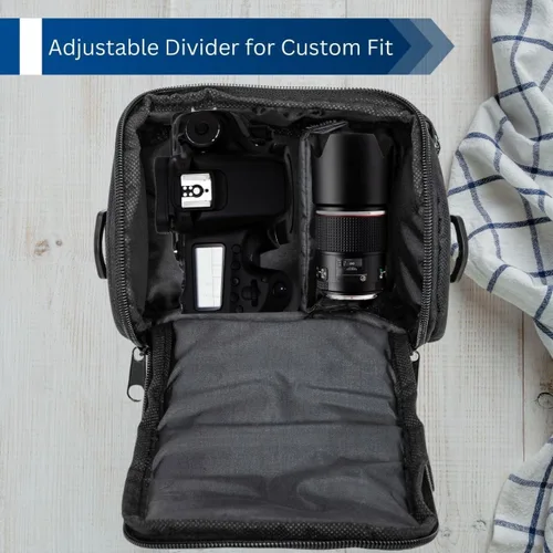 Miniatura 3 de eCostConnection Pequeña bolsa acolchada para cámara con correa para el hombro - Estuche compacto para cámara DSLR y sin espejo, funda protectora
