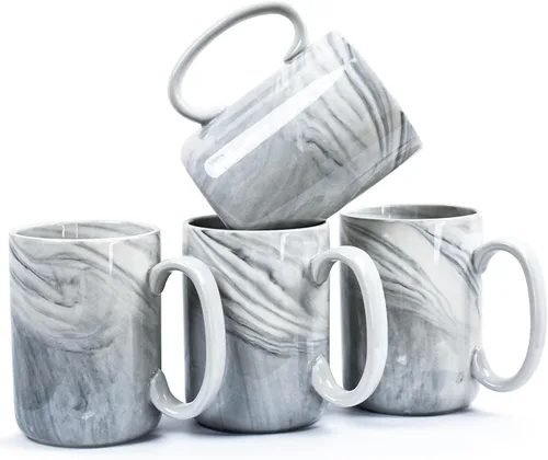 Miniatura 11 de Juego de 4 tazas de café de vidrio transparentes con cuchara, tazas de cerveza de vidrio transparente grande de 16 OZ con asa para bebidas