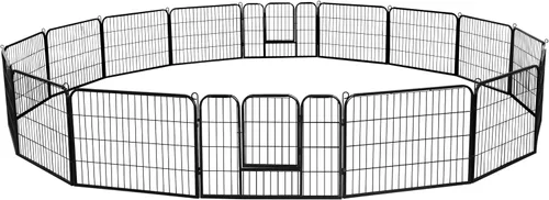Miniatura 8 de Yaheetech Valla decorativa de jardín – 24 pulgadas x 5.3 pies a prueba de herrumbre plegable para patio, cama de flores, borde de barrera para Negro