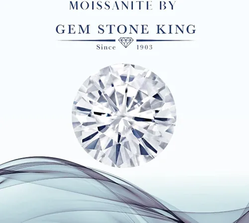 Miniatura 5 de Gem Stone King Aretes colgantes de plata 925 y oro amarillo de 10 quilates con ónix media luna moissanita creada y diamantes cultivados