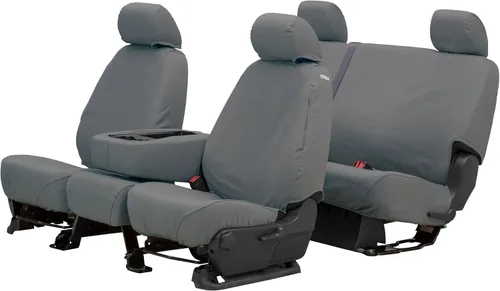Miniatura 6 de Covercraft Fundas de asiento de asiento trasero de ajuste personalizado, tela de polialgodón, color negro carbón Negro (Charcoal Black)