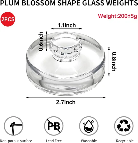 Miniatura 2 de 2Pcs Fermentation Glass Weights for Wide Mouth Jars - Pickle Bottles with Sealing Lids for Efficient Fermenting - Durable, Transparent Fermenting