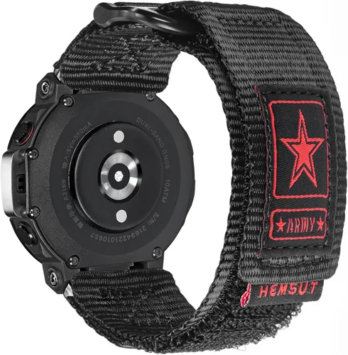 Miniatura 7 de Watch Bands Compatible with Amazfit T-Rex 2, Millitary Nylon Strap With Hook and Loop Design and Tools included Café