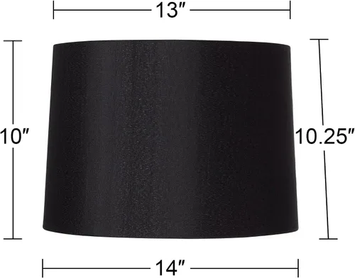 Miniatura 4 de Juego de 2 pantallas negras grandes de tambor cónico de tapa dura (premontada), parte superior de 13 pulgadas x 14 pulgadas inferior x 10.25