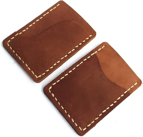 Miniatura 7 de Hand-made front pocket card holder, leather minimalist card, ultra-thin wallet, credit card holder, 3 card slots