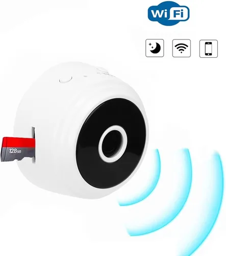 Miniatura 4 de A9, cámara 1080P con cubierta trasera magnética, mini videocámara de seguridad para el hogar Micro cámara de video (blanco)