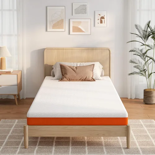 Miniatura 15 de Colchón tamaño Queen de 8 pulgadas, colchón con espuma viscoelástica de gel y resortes en bolsillos, Euro Top de firmeza media, color negro