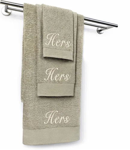 Miniatura 22 de Kaufman - Juego de toallas de baño bordadas personalizadas de calidad de hotel, toalla de mano y toallas para los dedos, 100% algodón para baño