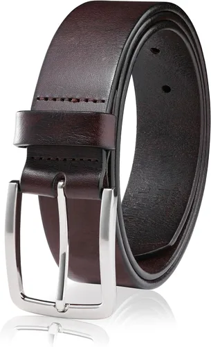 Miniatura 18 de MILORDE Cinturón de vestir de cuero genuino para hombre, hecho a mano, 100% cuero de vaca, diseños clásicos y modernos para trabajo, negocios y uso
