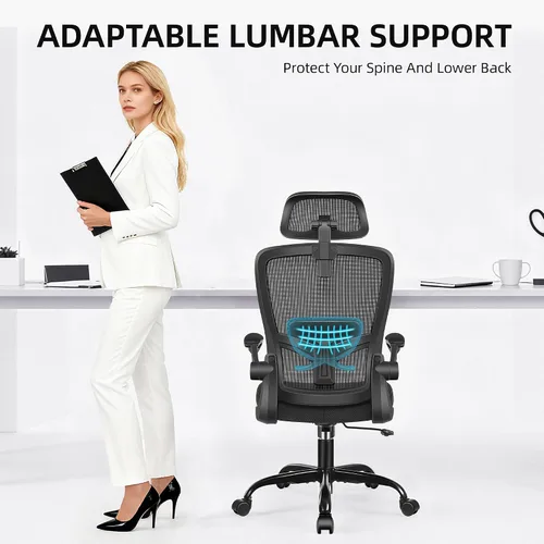 Miniatura 8 de FelixKing Silla de Oficina, Silla de Escritorio con Soporte Lumbar Ajustable, Silla de Computadora Ergonómica con Respaldo Alto y Respaldo