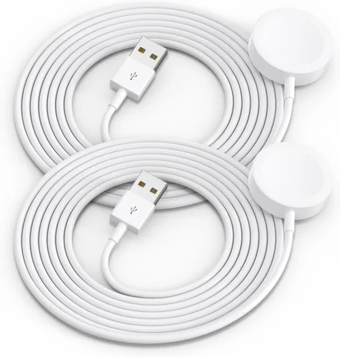 Miniatura 17 de Paquete de 2 cargadores cortos para Apple Watch, cargador USB magnético inalámbrico rápido para iWatch, compatible con iWatch Ultra/Series Negro