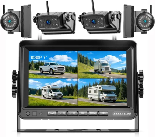 Miniatura 10 de ZEROXCLUB Sistema de cámara de respaldo inalámbrico magnético para caravana: 7 "HD 1080P DVR Monitor con 2 cámaras traseras, monitor DVR y visión