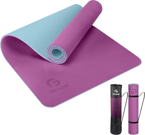 Miniatura 11 de Tapete de yoga antideslizante, ecológico, con funda de transporte, tapete de yoga profesional para mujeres, tapete de entrenamiento para el hogar