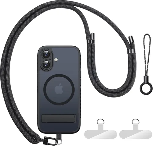 Miniatura 39 de BXYJY Funda magnética para iPhone Air con soporte, compatible con MagSafe, botón de control de cámara, protección completa de la lente, caída