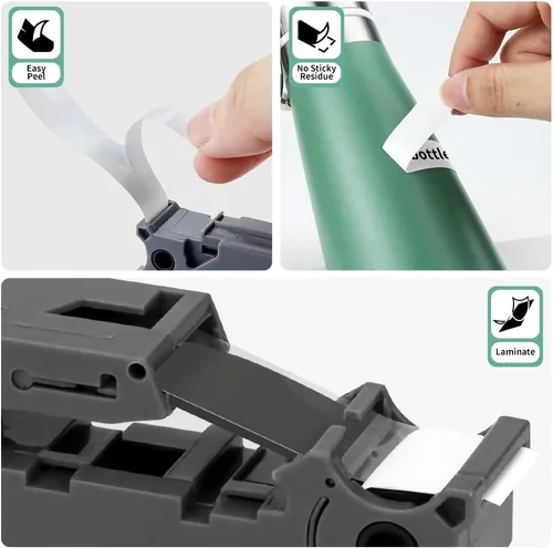 Miniatura 6 de Paquete de 6 cintas de 6 mm 0.23" laminadas compatibles para Brother P Touch, cinta de etiquetas de 6 mm Tze211 Tze111 Tze411 Tze511 Tze611 Tze711