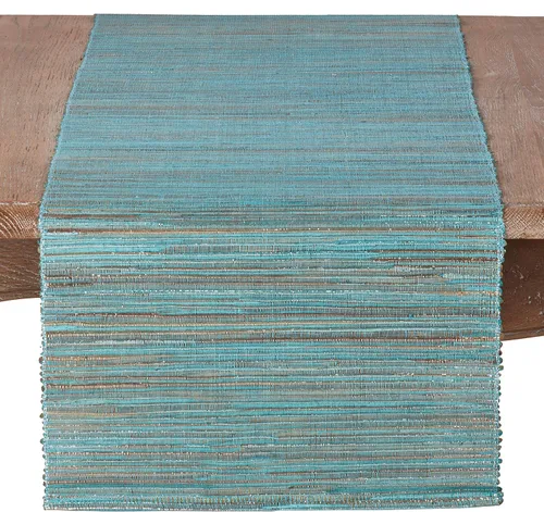 Miniatura 9 de Saro Lifestyle Melaya Collection - Mantel individual Nubby tejido brillante (juego de 4), 14 x 20 pulgadas, azul-gris