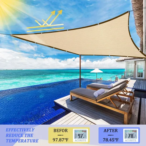 Miniatura 3 de Paño de sombra – Pergola 90% tela de sombra para exteriores con ojales para pérgola, patio, glorieta, terraza, jardín, porche, trigo (3 x 6 pies)