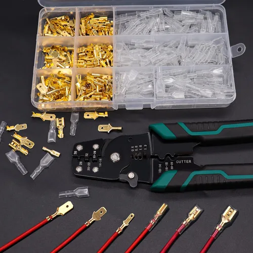 Miniatura 3 de Twidec/360Pcs 2.8/4.8/6.3mm Kit surtido de terminales de engarce rápido con conectores de pala macho y hembra, bloque de terminales de engarce