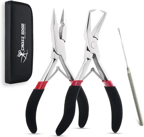 Miniatura 9 de Kit de herramientas de extensión de cabello — Alicates para cerrar cuentas + alicates para quitar cuentas + aguja de tracción Juego de instalación