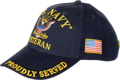 Miniatura 2 de Veterano de la Marina de los Estados Unidos Orgullosamente servido Blue Hat Cap USN