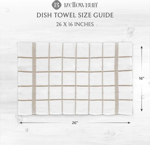 Miniatura 4 de Toallas de cocina 100% algodón de terry Mellow Buff, paquete de 4, 16 x 26 pulgadas, toallas de cocina súper suaves y absorbentes, perfectas