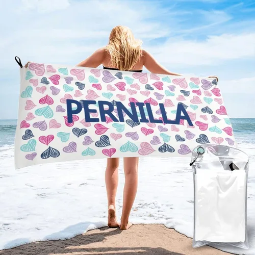 Miniatura 9 de Toallas de playa personalizadas para adultos, toallas de playa personalizadas con nombres para viajes, toallas de playa de microfibra, regalos