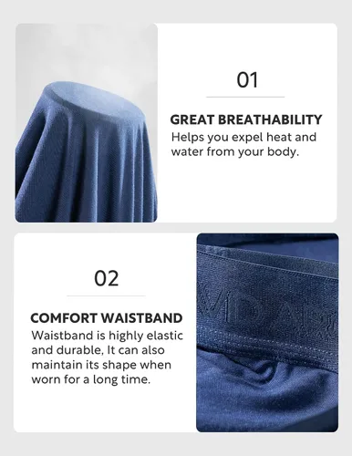 Miniatura 4 de DAVID ARCHY Calzoncillos para hombre, micro modal, sin bragueta, bolsa de apoyo, suave y cómoda, paquete de 4