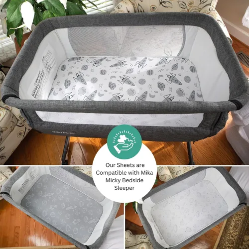 Miniatura 5 de Sábanas de moisés para Mika Micky, Evolur, Larex, Taylengrow Baby, Newton Baby Bedside Sleeper por TansyPanda, 3 piezas, 33 x 20, ultra suaves, Gris
