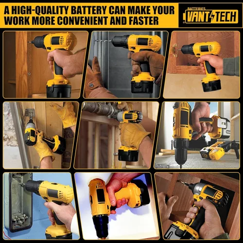Miniatura 6 de VANTTECH DW9062 9.6V 4.8Ah Ni-MH Batería de repuesto para Dewalt 9.6V Power Tools DW9062 DW9061 DE9036 DE9061 DE9062 DW926 DW955K DW955 DW926K-2