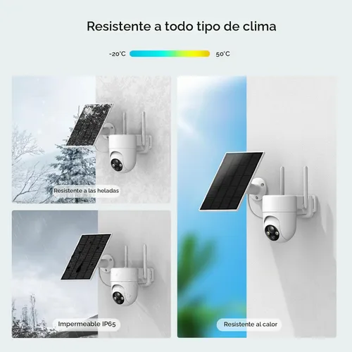 Miniatura 7 de Oculview Cámaras de seguridad solar 2K inalámbricas para exteriores, 2 cámaras inalámbricas para exteriores con visión de 360°, cámaras