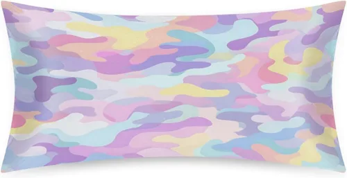 Miniatura 59 de Funda de almohada de satén de unicornio rosa lindo para cabello y piel, tamaño estándar, funda de almohada de seda suave de satén refrescante