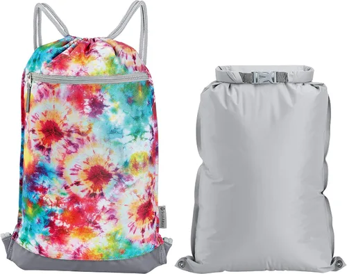 Miniatura 11 de Skog Å Kust GymSak - Bolsa de cincha con cordón 2 en 1 con bolsa seca impermeable extraíble