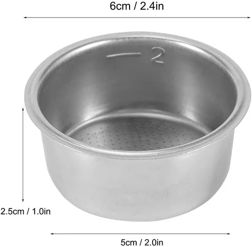Miniatura 2 de Cesta de filtro de café de 2.008 in, 2 piezas, filtro de café de acero inoxidable para máquina de café expreso, cesta de filtro, taza, accesorios