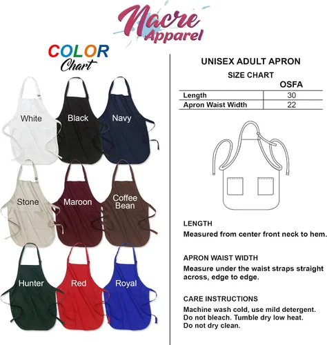 Miniatura 7 de NACRE APPAREL Delantal de parrilla personalizado para hombres y mujeres, añade tu diseño de logotipo, diseño de foto, delantal de chef personalizado