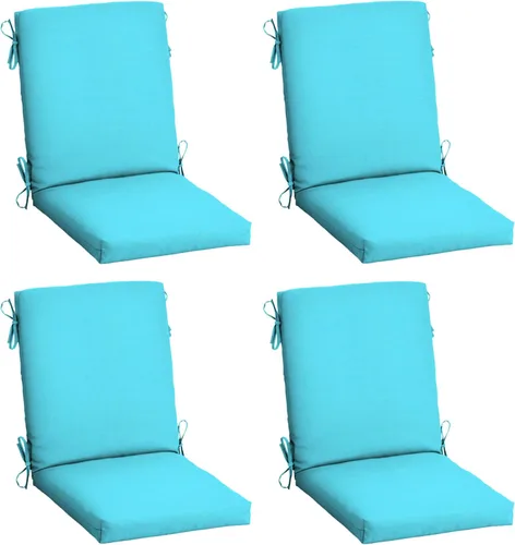 Miniatura 16 de ARDEN - Cojín para silla de comedor exterior de 20 x 20 pulgadas, resistente al agua y a la decoloración, textura verde azul pavo real