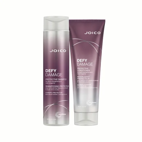 Joico Champú y acondicionador protector Defy Damage | Para cabello teñido | Fortalece los lazos y conserva el color del cabello | Con aceite de