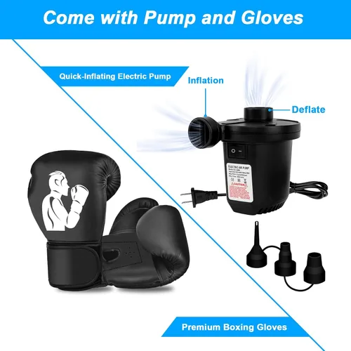 Miniatura 7 de Freestanding Punching Bags for Adults Teens - 70" Heavy Bag with Stand Men Standing Boxing Inflatable Kickboxing Training MMA Muay Thai Fitness