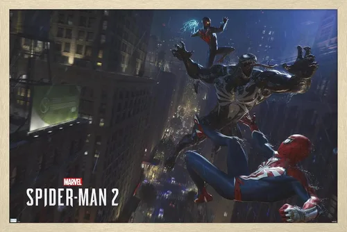 Miniatura 6 de Marvel's Spider-Man 2 - Póster de pared de lucha con veneno, 34 pulgadas de largo x 22.4 pulgadas de ancho, paquete de póster y montaje prémium