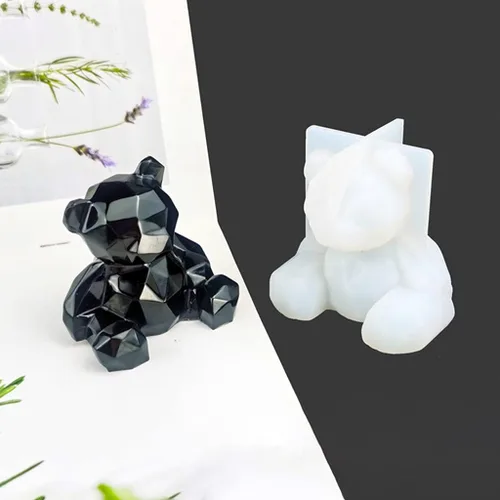 Miniatura 4 de Molde de oso 3D para manualidades, adornos de resina epoxi, colgante colgante, decoración del hogar, molde de fundición, molde de silicona